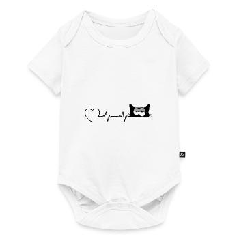 Chat ChatOn Miaou Chat Yeux Gueule de bois ECG Chats - Body à manches courtes Premium Bébé - blanc - Devant