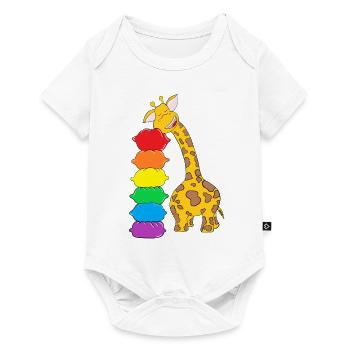 La girafe endormie / La girafe de la sleepy - Body à manches courtes Premium Bébé - blanc - Devant