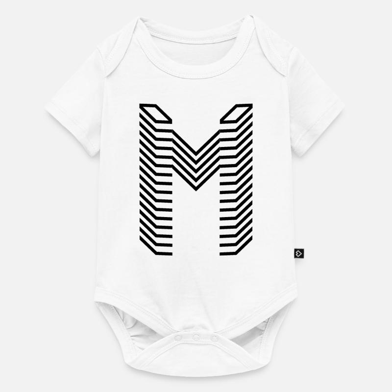 Conception unique du logo Letter M - Body à manches courtes Premium Bébé - blanc
