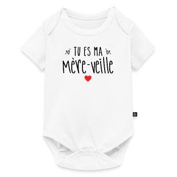 Jeux De Mots Fête Des Mères Cadeau Maman - Body à manches courtes Premium Bébé - blanc - Devant