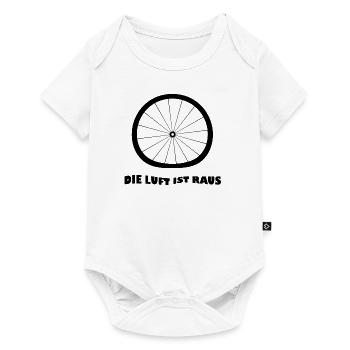 Die Luft ist raus Fahrradreifen platt - Baby Premium Kurzarmbody - Weiß - Vorne
