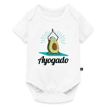Ayogado | Yoga Avocado - Baby Premium short-sleeve bodysuit - white - Front