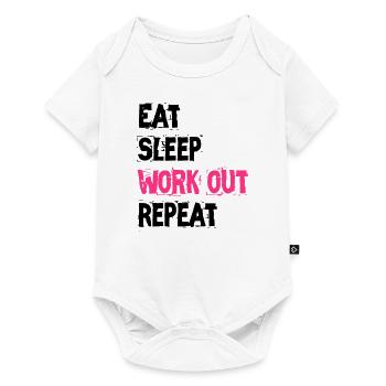EAT SLEEP WORK OUT REPEAT - Baby Premium short-sleeve bodysuit - white - Front