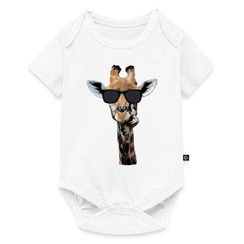 girafe cool avec des lunettes de soleil, cadeau drôle - Body à manches courtes Premium Bébé - blanc - Devant