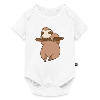 Funny sloth that makes chin-ups - Baby Premium short-sleeve bodysuit - white - Front