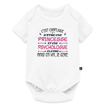 C'est compliqué d'être Une Princesse Psychologue - Body à manches courtes Premium Bébé - blanc - Devant