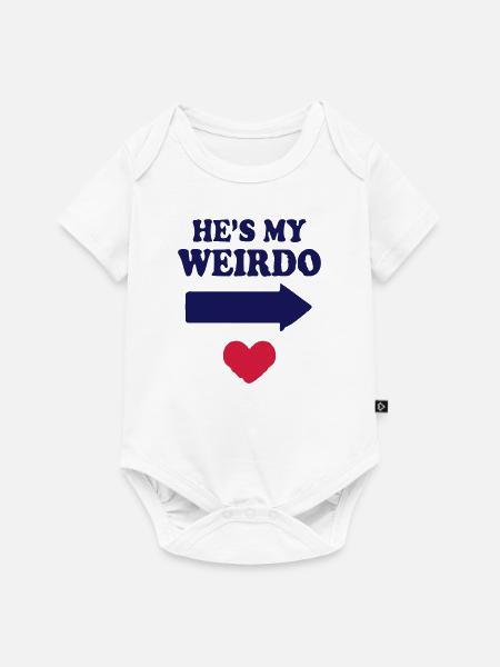 ICH LIEBE MEINEN WEIRDO - Baby Premium Kurzarmbody - Weiß