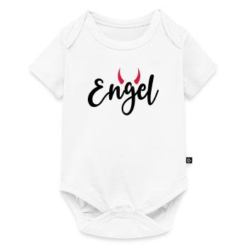 Kleiner Engel + Teufel Hörner launisch lieb frech - Baby Premium Kurzarmbody - Weiß - Vorne