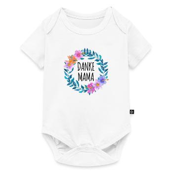 Danke Mama Blumenkranz Geburtstag Muttertag - Baby Premium Kurzarmbody - Weiß - Vorne