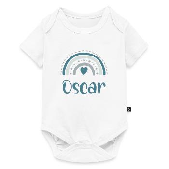 Oscar Name Rainbow - Baby Premium short-sleeve bodysuit - white - Front