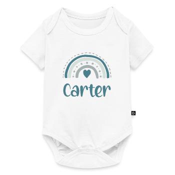 Carter Name Regenbogen - Baby Premium Kurzarmbody - Weiß - Vorne