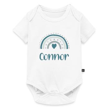 Connor Nom Arc-en-ciel - Body à manches courtes Premium Bébé - blanc - Devant
