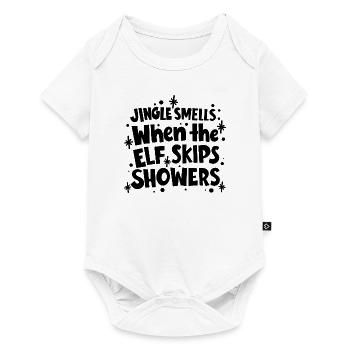 Jingle Smells Elf Shower - Drôle de dicton de Noël - Body à manches courtes Premium Bébé - blanc - Devant