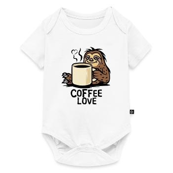 Sloth Coffee Love Cartoon - Baby Premium short-sleeve bodysuit - white - Front