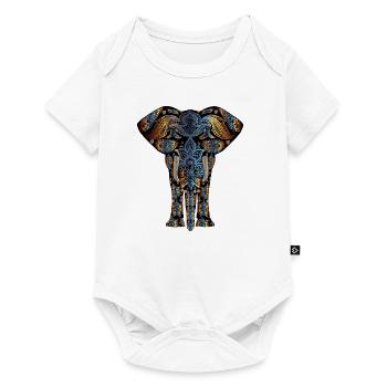 Elefant abstrakt Kunst Design spezial Geschenk - Baby Premium Kurzarmbody - Weiß - Vorne