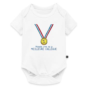 T-shirt Médaille d'or de la meilleur collègue - Body à manches courtes Premium Bébé - blanc - Devant