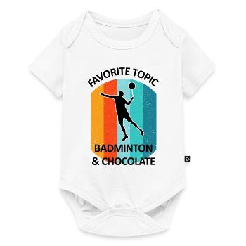 Badminton Badminton Badminton Player Chocolat - Body à manches courtes Premium Bébé - blanc - Devant