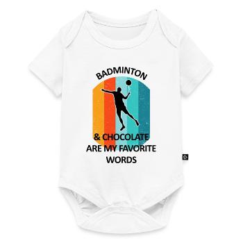 Badminton Federball Badmintonspieler Schokolade - Baby Premium Kurzarmbody - Weiß - Vorne