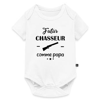 Futur chasseur comme papa, cadeau de naissance - Body à manches courtes Premium Bébé - blanc - Devant