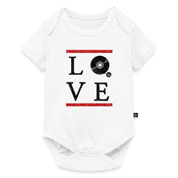 Love Music, love music, Dj, used look, dj - Baby Premium Kurzarmbody - Weiß - Vorne