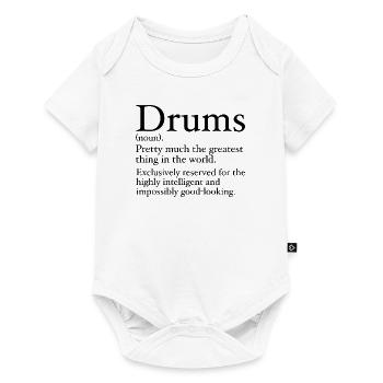 Drôle Drummer Définition - Body à manches courtes Premium Bébé - blanc - Devant