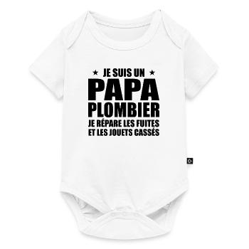 Plumber Dad, Father's Day Gift Idea - Baby Premium short-sleeve bodysuit - white - Front