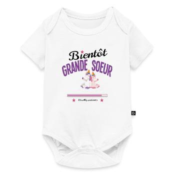 Future grande sœur, bientôt grande soeur - Body à manches courtes Premium Bébé - blanc - Devant