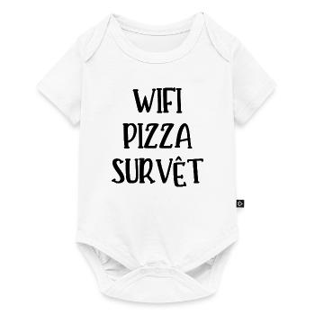 wifi pizza survêt - Body à manches courtes Premium Bébé - blanc - Devant