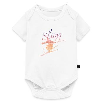 Skiing - Baby Premium Kurzarmbody - Weiß - Vorne
