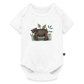Cute Bear (Teddy Bear) Children's Motif Watercolor - Baby Premium short-sleeve bodysuit - white - Front