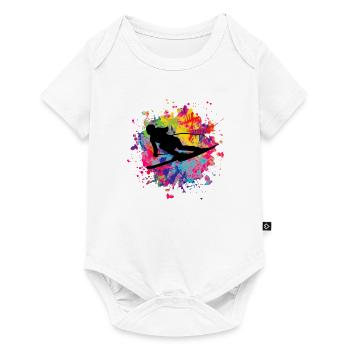 Skiing Fille Fille - Body à manches courtes Premium Bébé - blanc - Devant