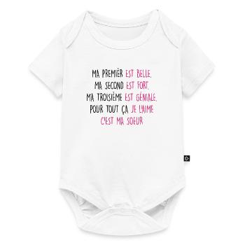 Ma SOEUR est belle - Body à manches courtes Premium Bébé - blanc - Devant