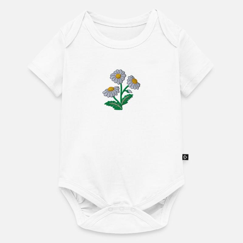 Gänseblümchen - Baby Premium Kurzarmbody - Weiß