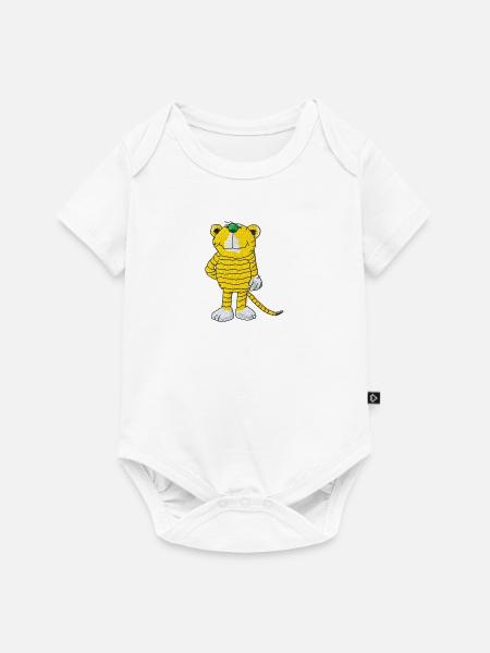 Janosch Kleiner Tiger Stick - Baby Premium Kurzarmbody - Weiß