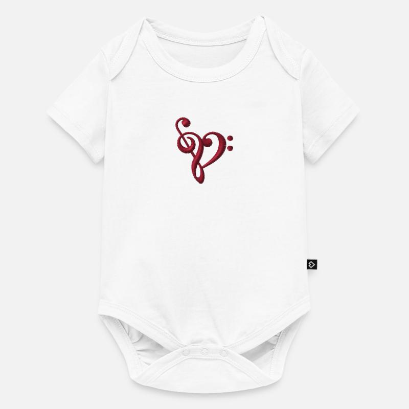 Note brodée - Body à manches courtes Premium Bébé - blanc