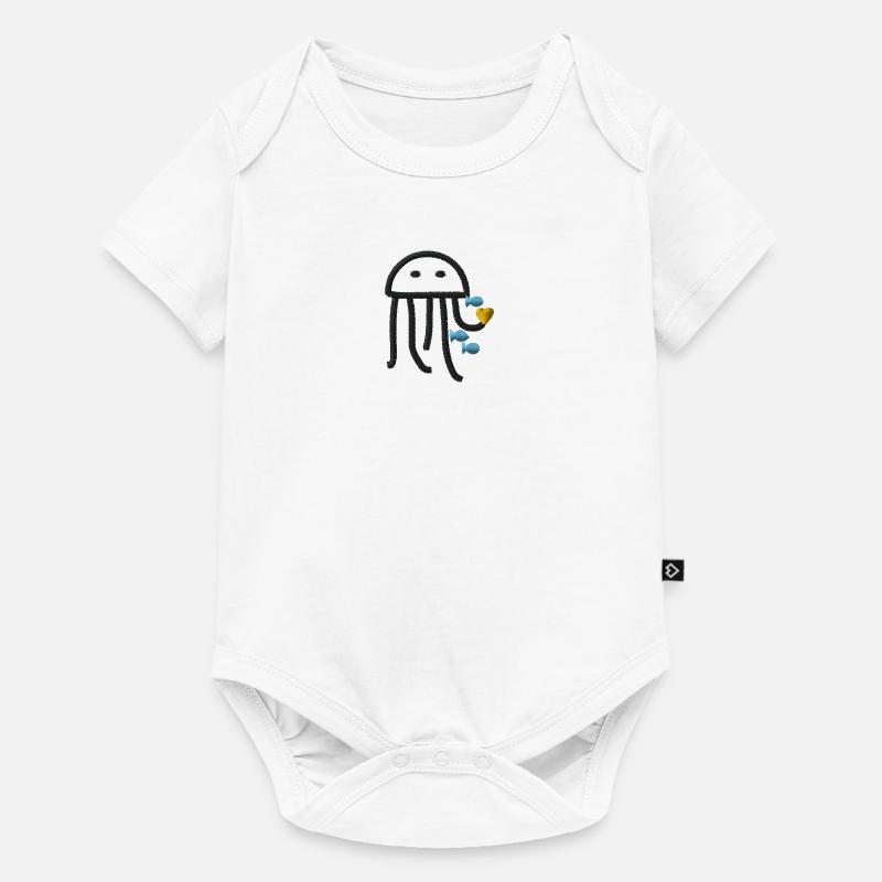Méduse brodée - Body à manches courtes Premium Bébé - blanc