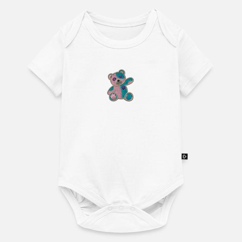 Patch Teddy Bear - Body à manches courtes Premium Bébé - blanc