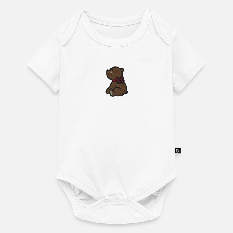 Teddybär sitzend - Baby Premium Kurzarmbody - Weiß