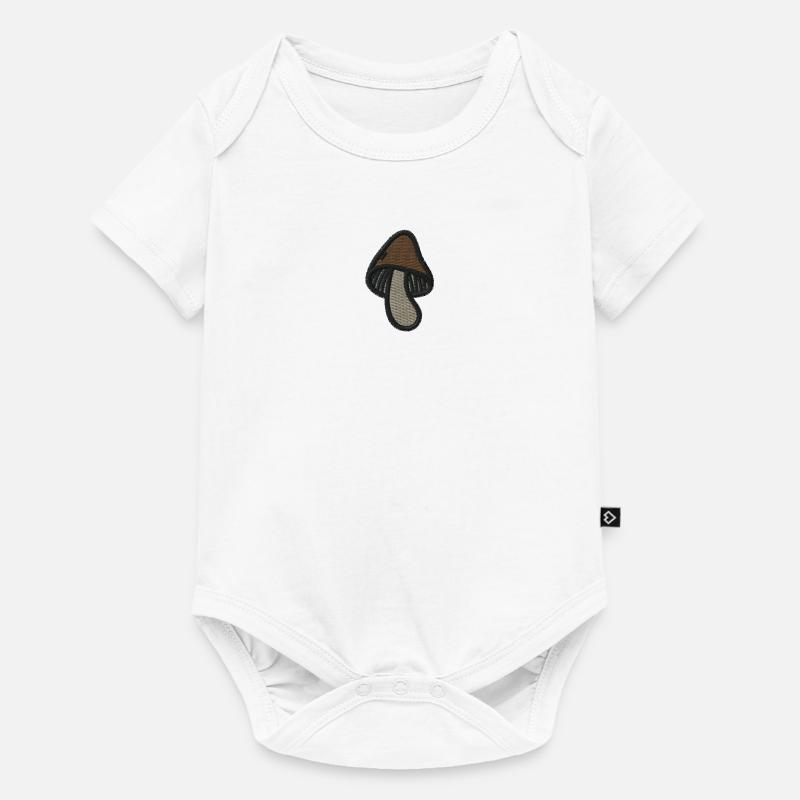 Champignon brodé - Body à manches courtes Premium Bébé - blanc
