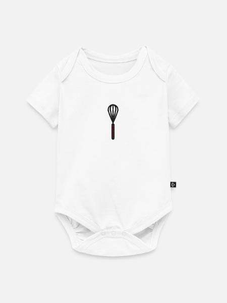 Schneebesen bestickt - Baby Premium Kurzarmbody - Weiß