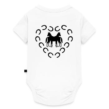 empreintes cheval coeur - Body à manches courtes Premium Bébé - blanc - Dos