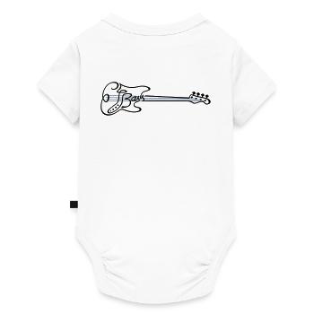 E-Bass mit Saiten - Baby Premium Kurzarmbody - Weiß - Hinten