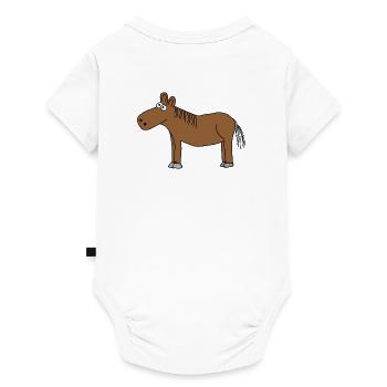 Pferde - Baby Premium Kurzarmbody - Weiß - Hinten