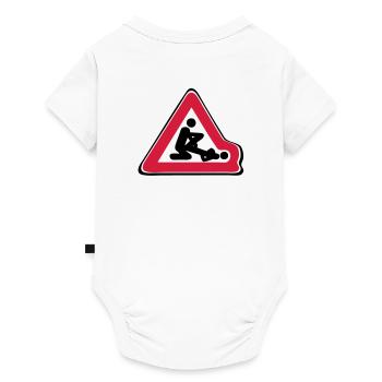 panneau routier deforme position amour - Body à manches courtes Premium Bébé - blanc - Dos