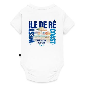 Ile de Ré Beach club - Baby Premium short-sleeve bodysuit - white - Back