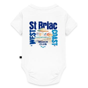 St Briac Beach club - Baby Premium short-sleeve bodysuit - white - Back