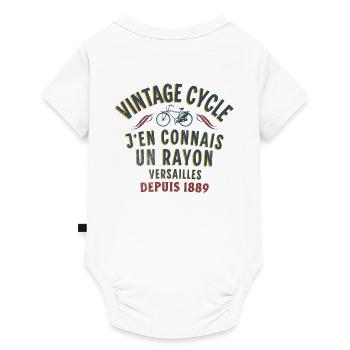Vintage-Zyklus j weiß viel darüber - Baby Premium Kurzarmbody - Weiß - Hinten