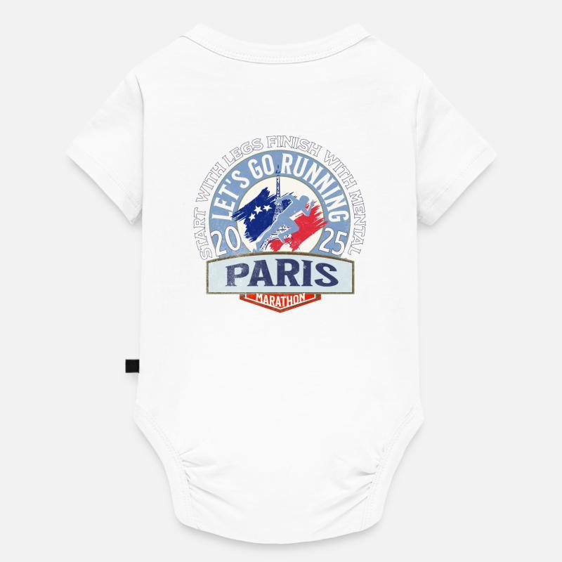 Let s go running in Paris Marathon - Body à manches courtes Premium Bébé - blanc