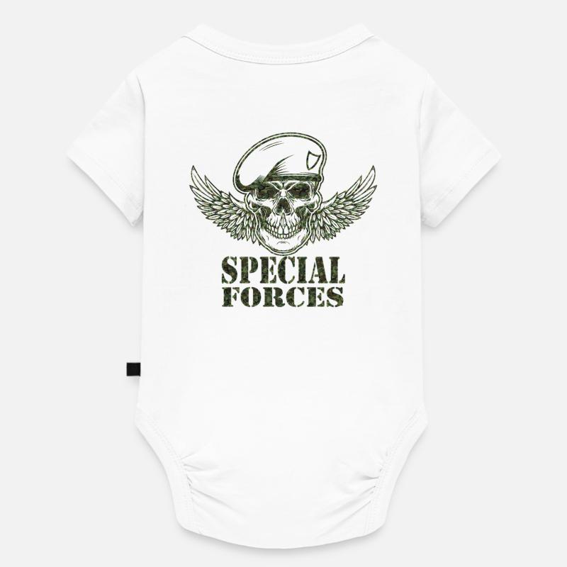 Armée - Body à manches courtes Premium Bébé - blanc