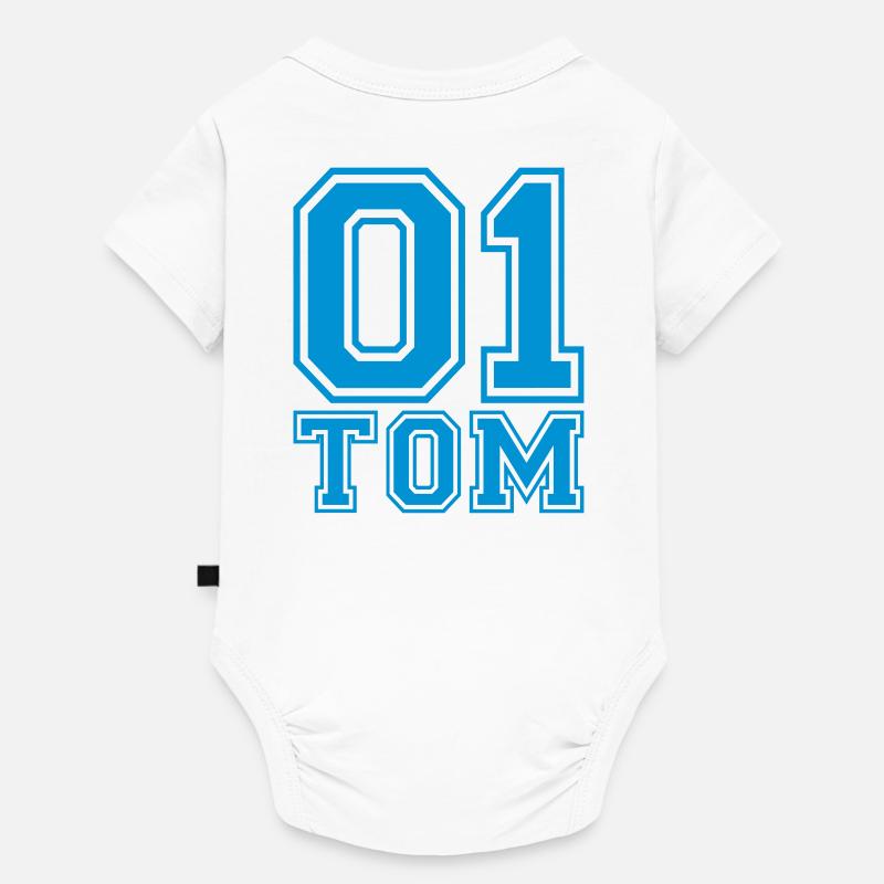 Tom - Nom - Body à manches courtes Premium Bébé - blanc